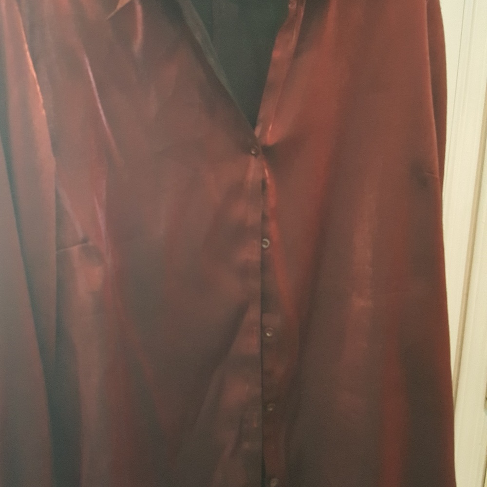 Lane BRYANT Venezia RED Rayon BLOUSE Vibrant!